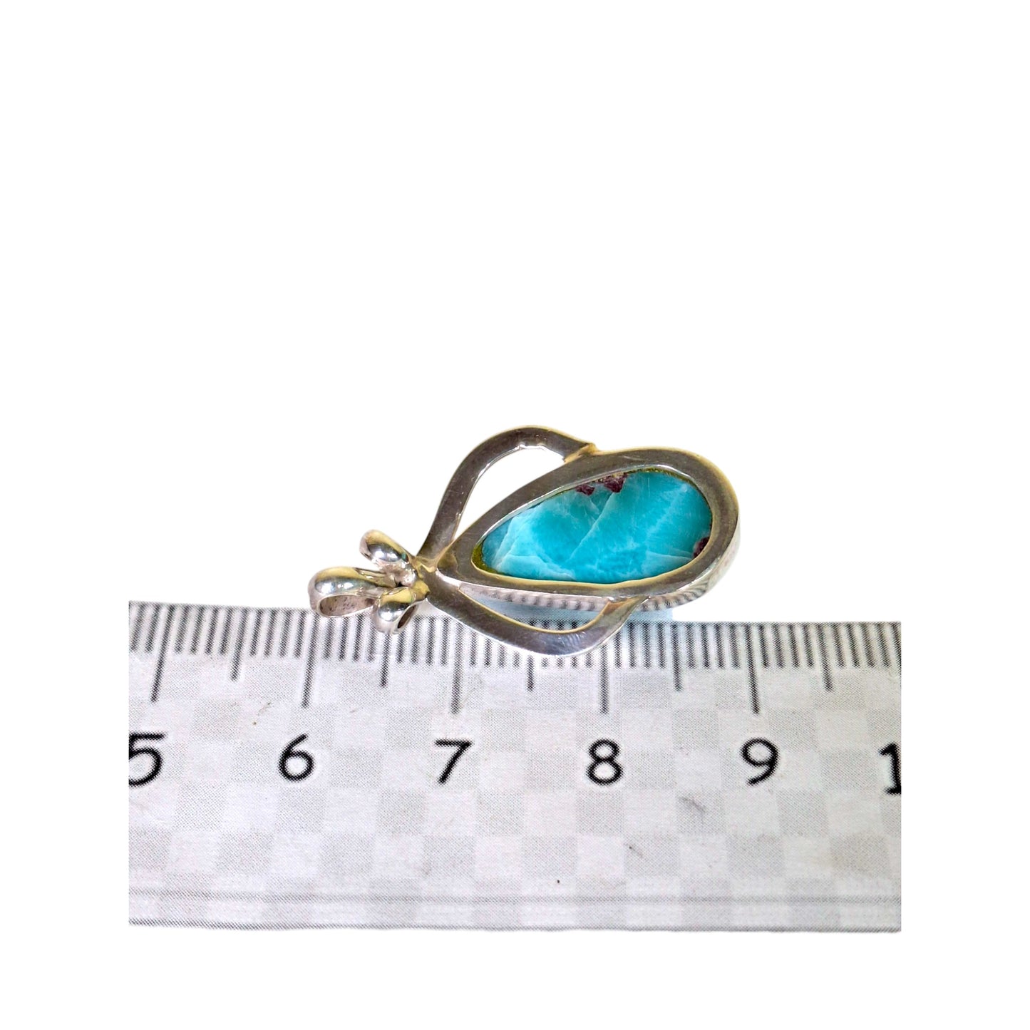 1.9 "in. Dominican Nice Blue Larimar Stone Pendant Handmade