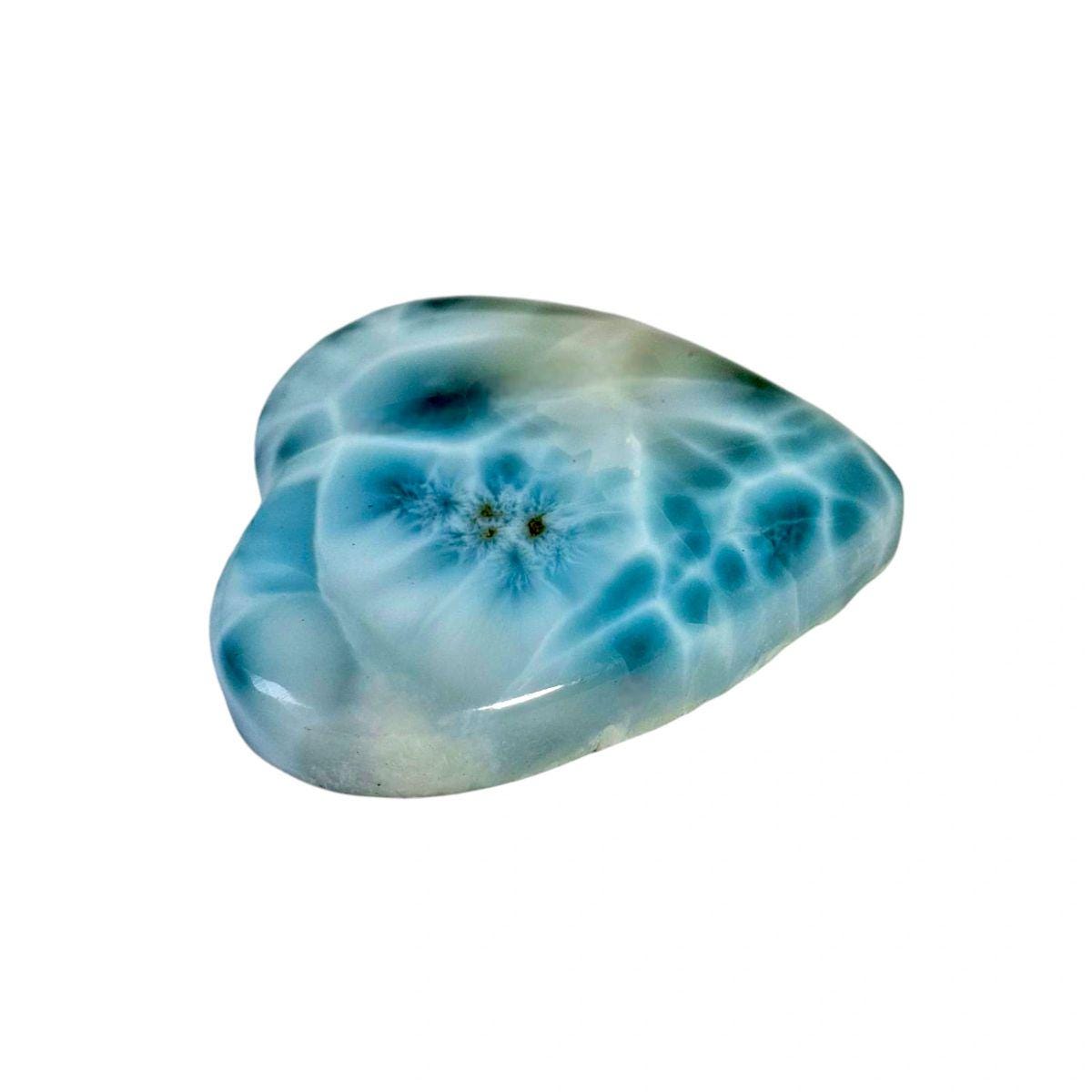 145 CT Natural Heart Dominican Nice Blue Larimar Stone Cabochon