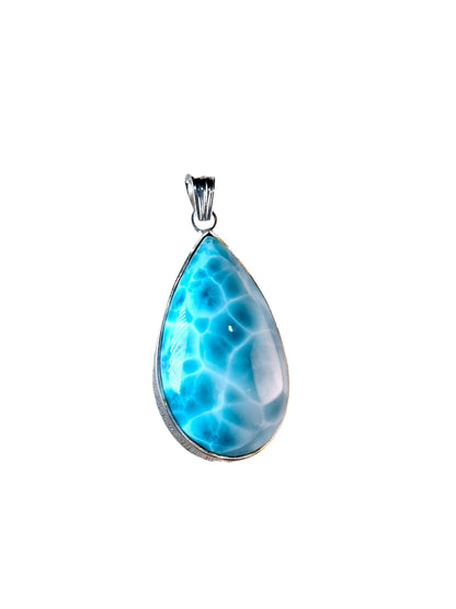 1.9 "in. Dominican Deep Blue Larimar Stone Pendant Handmade