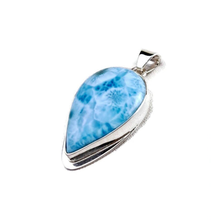 1.9 "in. Dominican Nice Blue Larimar Stone Pendant Handmade