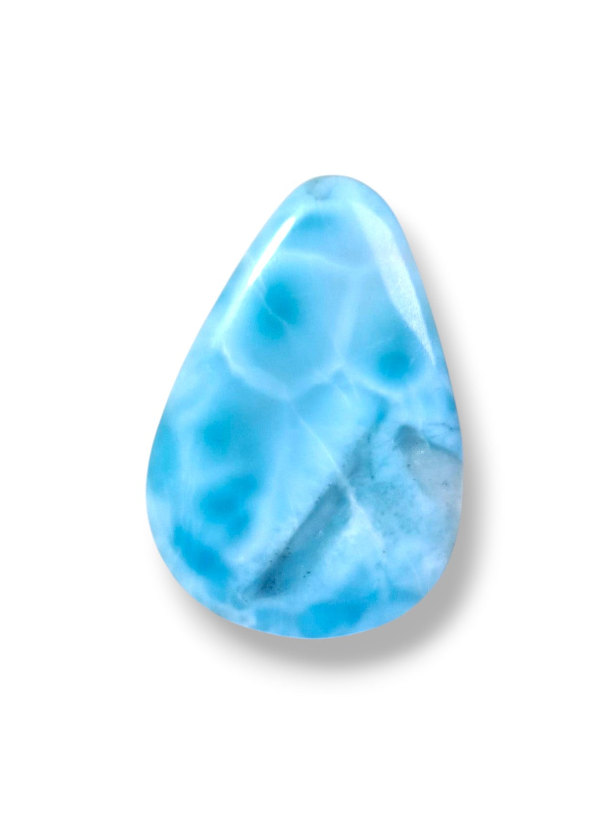 Natural Larimar Loose Cabochon Teardrop 72 Carats  Dominican Blue Gemstone Cab