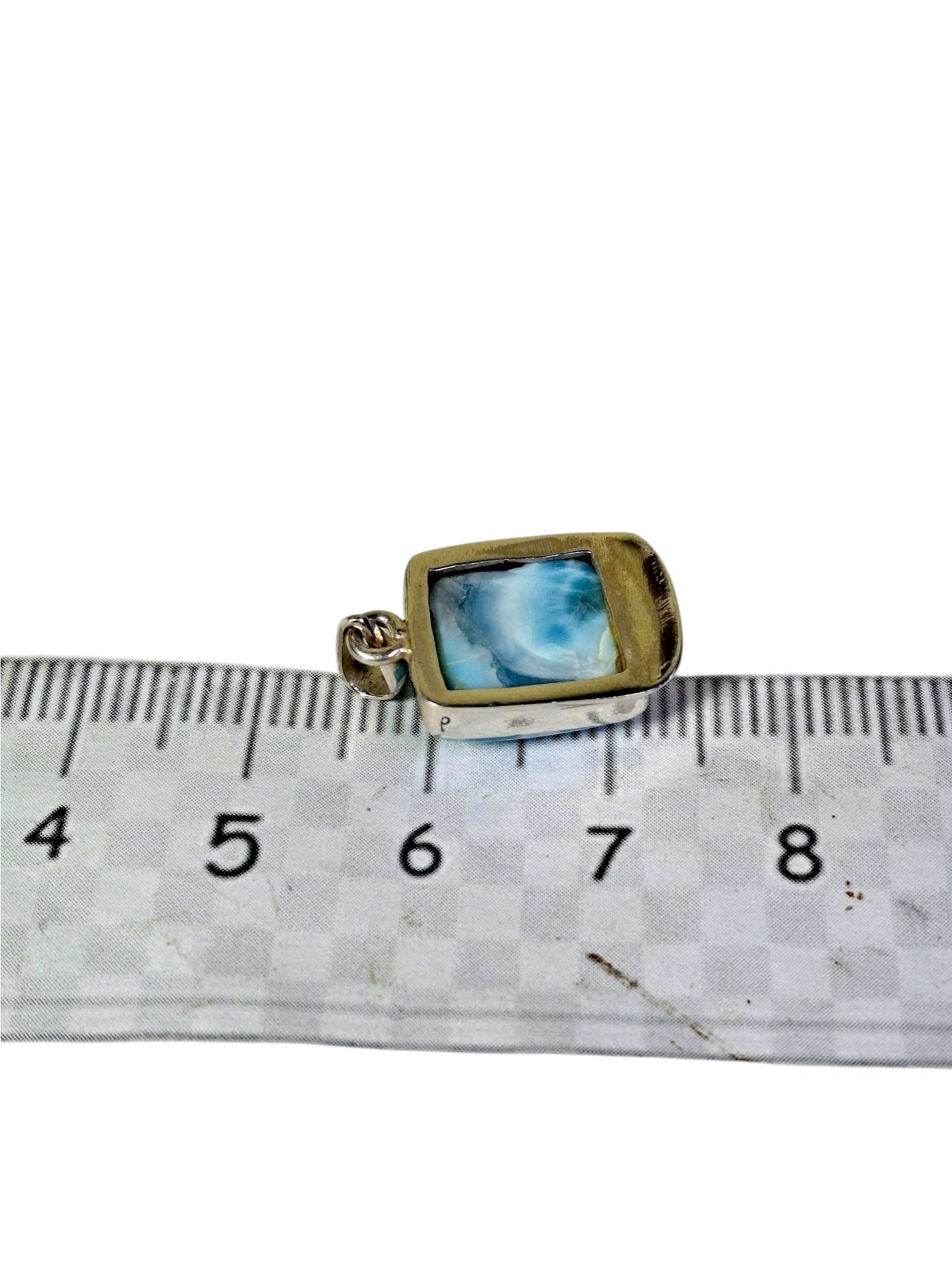 1.5 "in. Dominican Deep Blue Larimar Stone Pendant Handmade