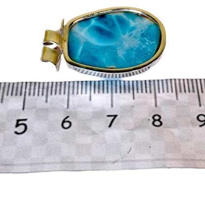 1.9 "in. Dominican Deep Blue Larimar Stone Pendant Handmade