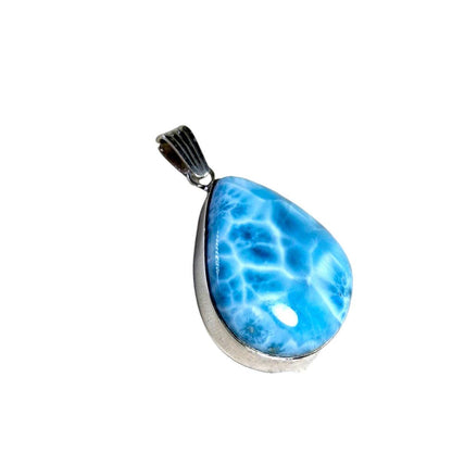 2.1 "in. Dominican Nice Blue Larimar Stone Pendant Handmade