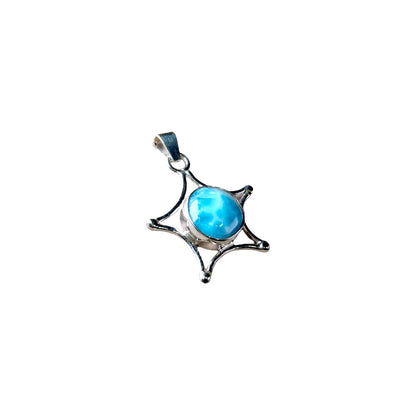1.6 "in. Star Dominican Nice Deep Blue Larimar Stone Pendant Handmade