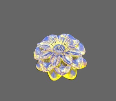 Carved Flower Clean Beautiful Dominican Blue Amber Stone