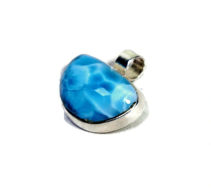 1.3 "in. Dominican Nice Deep Blue Larimar Stone Pendant Handmade