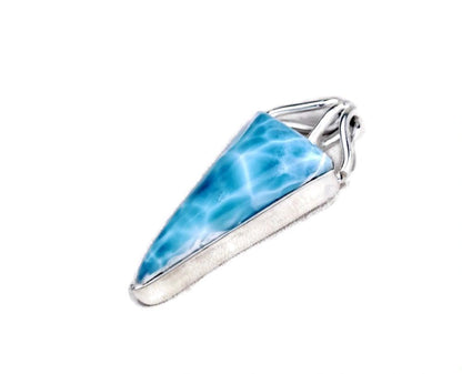 1.4 "in. Dominican Nice Deep Blue Larimar Stone Pendant Handmade
