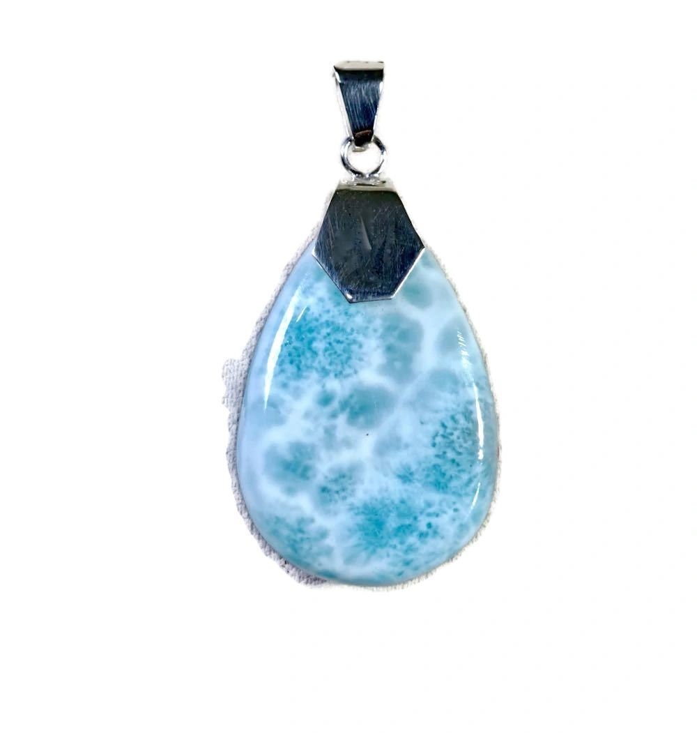 2. "in. Dominican Nice Blue Larimar Stone Pendant Handmade