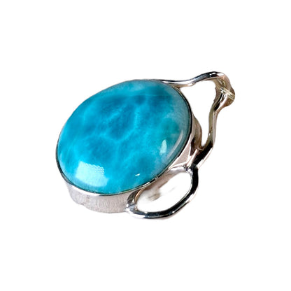 1.4 "in. Dominican Deep Blue Larimar Stone Pendant Handmade