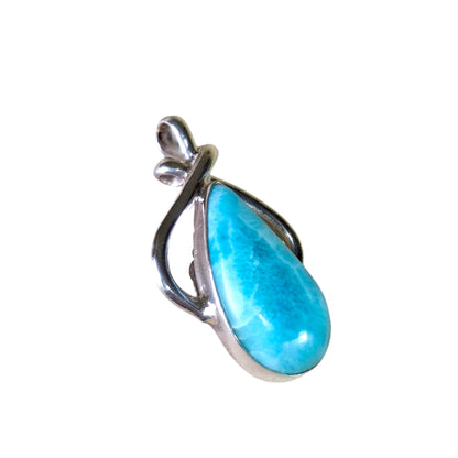 1.9 "in. Dominican Nice Blue Larimar Stone Pendant Handmade