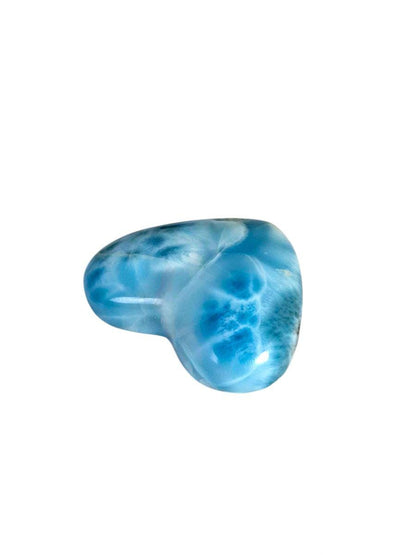110 CT Natural Heart Dominican Nice Blue Larimar Stone Cabochon