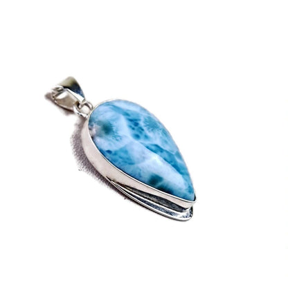 1.9 "in. Dominican Nice Blue Larimar Stone Pendant Handmade