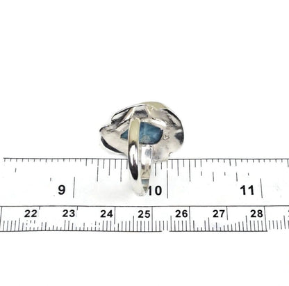 Solid Sterling Silver Dominican Deep Blue Larimar Stone Handmade Ring