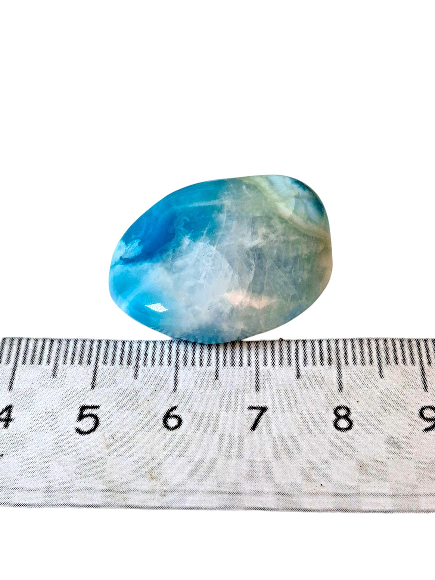 45 g Full Polished Natural Dominican Blue Larimar Stone Specimen Healing