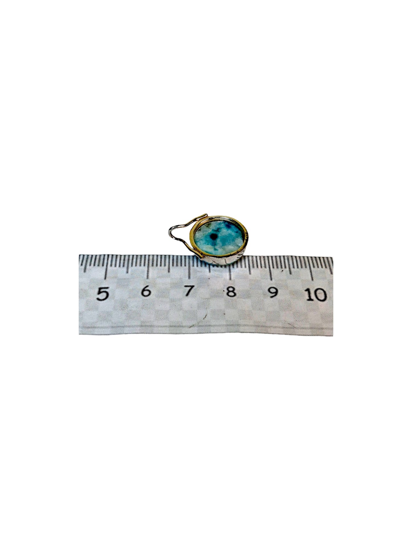 1.1 "in. Dominican Nice Blue Larimar Stone Pendant Handmade
