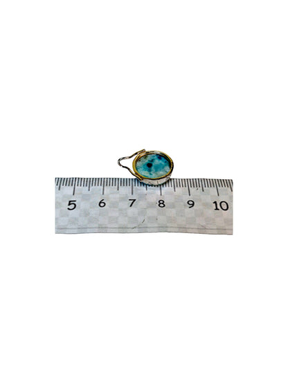 1.1 "in. Dominican Nice Blue Larimar Stone Pendant Handmade
