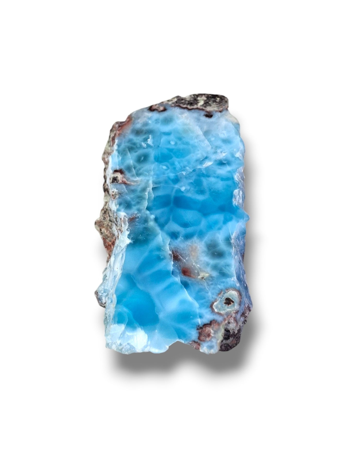 74 g Partially Polished Natural Dominican Blue Larimar Stone Specimen Healing