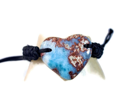 Nice Blue Larimar Stone Nylon Cord Handmade Bracelet Men / Women
