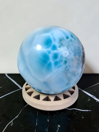 Top Blue Larimar 40 mm Sphere Dominican Ball Healing Energy Crystal