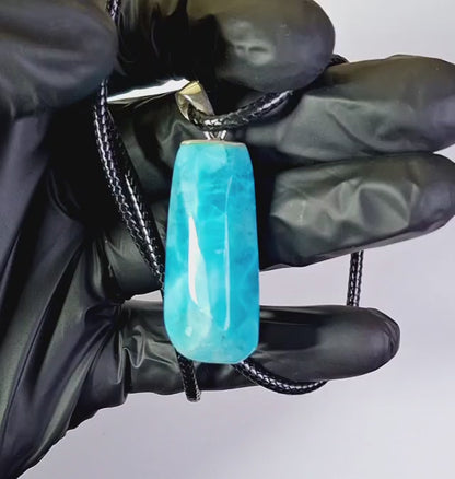 2.1 "in.  Dominican Deep Blue Larimar Stone Pendant Handmade (Copy)